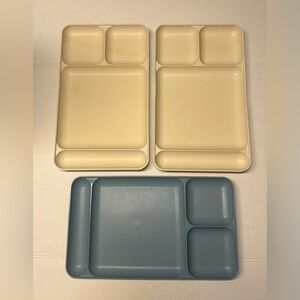 TUPPERWARE Divided Food Lunch Trays‎ Set Of 3 Vintage Made In USA